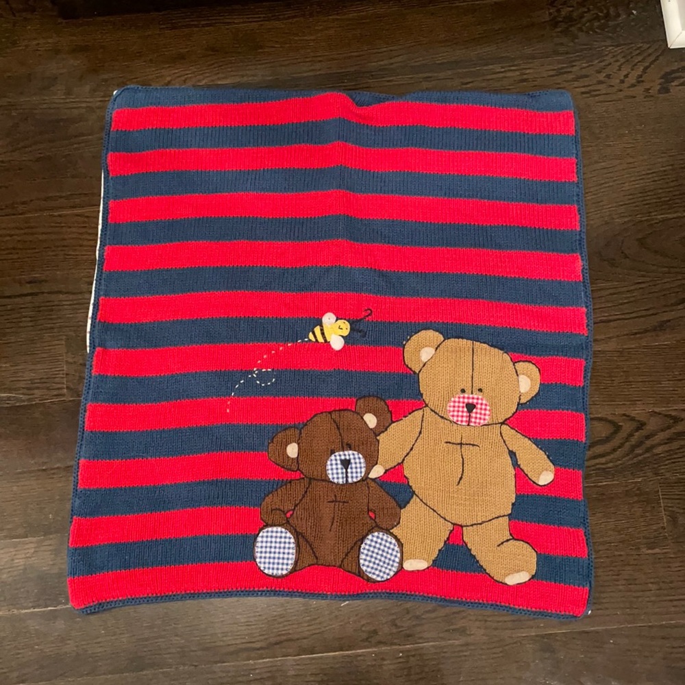 Baby boy knit layette blanket